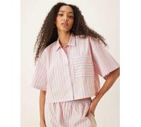 ASOS DESIGN - Mix & Match - Camicia del pigiama a maniche corte a righe rosa e blu-Multicolore S