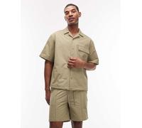 ASOS DESIGN - MotionMAX™ - Camicia oversize in tessuto quadrielastico kaki-Verde S