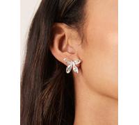 ASOS DESIGN - Orecchini a bottone a fiorellino placcati argento No Size