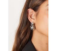 ASOS DESIGN - Orecchini a bottone argento con ciondolo a sfera No Size