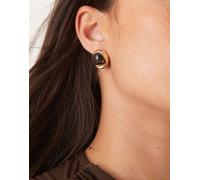 ASOS DESIGN - Orecchini a bottone dorati con pietra sintetica spessa-Oro No Size