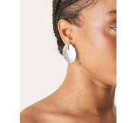 ASOS DESIGN - Orecchini a bottone grandi a forma di foglia color argento No Size