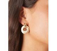 ASOS DESIGN - Orecchini a bottone modello a battente semplice color oro satinati No Size