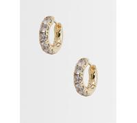 ASOS DESIGN - Orecchini a cerchio dorati con zirconia cubica-Oro No Size