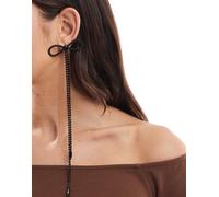 ASOS DESIGN - Orecchini a fiocco neri con perline-Nero No Size