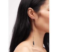 ASOS DESIGN - Orecchini pendenti lunghi argentati con design a goccia-Argento No Size