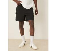 ASOS DESIGN - Pantaloncini cargo oversize neri-Nero L