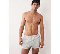 ASOS DESIGN - Pantaloncini da bagno taglio corto blu a righe in seersucker L