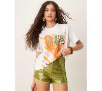ASOS DESIGN - Pantaloncini hot pants verde oliva con paillettes 50