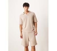 ASOS DESIGN - Pantaloncini in maglia color visone in coordinato-Neutro M