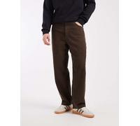 ASOS DESIGN - Pantaloni affusolati vestibilità comoda in tessuto a coste marrone 52