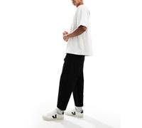 ASOS DESIGN - Pantaloni cargo affusolati vestibilità comoda neri con pieghe-Nero W28