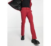ASOS DESIGN - Pantaloni da abito a fondo super ampio bordeaux-Rosso 46 Short
