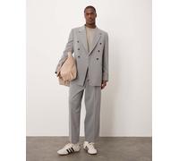 ASOS DESIGN - Pantaloni da abito a palloncino grigi con motivo gessato-Grigio W32 L34