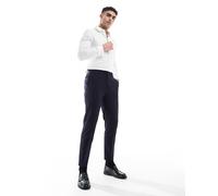 ASOS DESIGN - Pantaloni da abito affusolati blu navy scuro W28 L30