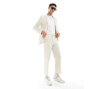 ASOS DESIGN - Pantaloni da abito corti dritti color pietra-Neutro 46 Short