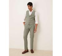 ASOS DESIGN - Pantaloni da abito skinny kaki cross hatch-Verde 44 Regular