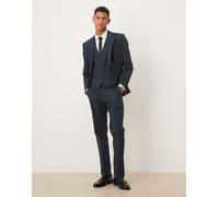 ASOS DESIGN - Pantaloni da abito slim blu navy a spina di pesce 46 Short