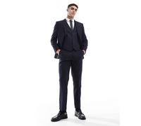 ASOS DESIGN - Pantaloni da abito slim blu navy scuro W31 L32