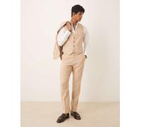 ASOS DESIGN - Pantaloni da abito slim in misto lana color cammello-Neutro 50 Short