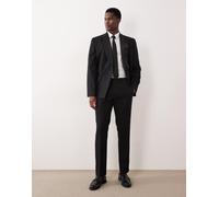 ASOS DESIGN - Pantaloni da abito slim neri con micro intreccio a scacchi tono su tono-Nero 50 Long