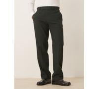 ASOS DESIGN - Pantaloni dritti eleganti verde scuro in twill di misto lana W36 L34