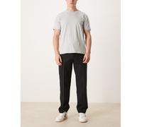 ASOS DESIGN - Pantaloni eleganti dritti in misto lana neri con tasche portamonete-Nero 56 Short