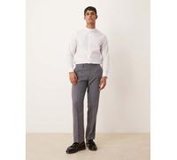 ASOS DESIGN - Pantaloni eleganti dritti in twill di misto lana grigio chiaro W32 L32