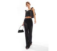 ASOS DESIGN - Pantaloni neri sartoriali premium con perline-Nero 40