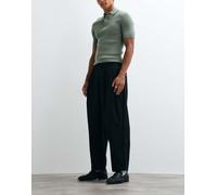 ASOS DESIGN pantaloni oversize affusolati neri con tripla piega-Nero 44 Short