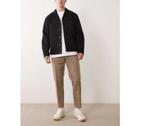 ASOS DESIGN - Pantaloni premium a fondo ampio kaki con regolatori laterali-Marrone 50 Regular