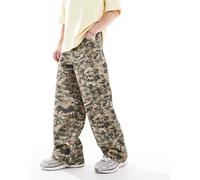ASOS DESIGN - Pantaloni super ampi mimetici-Multicolore W36