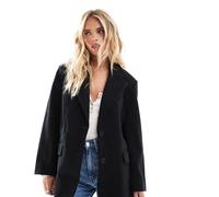 ASOS DESIGN Petite - Blazer nero elegante effetto lana L