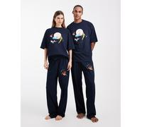 ASOS DESIGN - Pigiama blu navy con stampa Disney di Peter Pan L