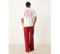 ASOS DESIGN - Pigiama natalizio rosso con grafica con personaggi L