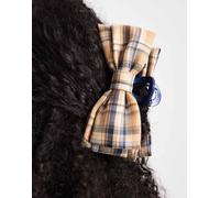 ASOS DESIGN - Pinza per capelli con fiocco giallo a quadri scozzesi No Size