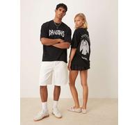 ASOS DESIGN Plus - T-shirt oversize unisex nera con stampa "How To Train Your Dragon Toothless"-Nero L