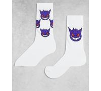 ASOS DESIGN - Pokémon - Confezione da 2 paia di calzini bianchi con grafica Gengar-Bianco 37-42