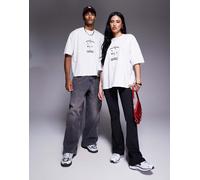 ASOS DESIGN - Pokémon - T-shirt unisex oversize bianca con stampe "Pikachu"-Bianco L