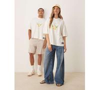 ASOS DESIGN - Pokémon - T-shirt unisex oversize color pietra con stampe "Leafeon"-Neutro L