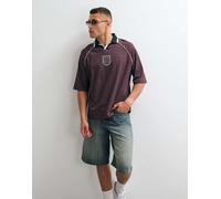 ASOS DESIGN - Polo oversize bordeaux con stampa Fifa World Cup England-Rosso S