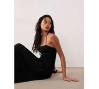 ASOS DESIGN - Prendisole allacciato al collo con vita scesa nero 40