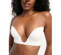 ASOS DESIGN - Reggiseno scollo profondo bianco in microfibra sagomato aperto sul davanti 34D