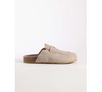 ASOS DESIGN - Sabot stille college in camoscio color pietra-Neutro 40.5