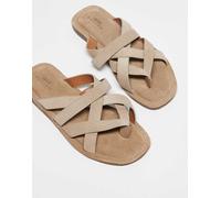 ASOS DESIGN - Sandali in camoscio color pietra con fascette-Neutro 44.5