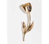 ASOS DESIGN - Spilla dorata a forma di tulipano-Oro No Size
