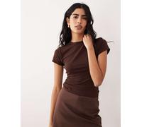 ASOS DESIGN - T-shirt baby in maglia marrone in coordinato M