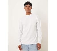 ASOS DESIGN - T-shirt comoda a maniche lunghe pesante blu e bianco sporco testurizzata a righe M