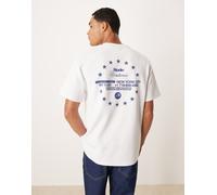 ASOS DESIGN - T-shirt comoda premium in tessuto interlock bianca con grafica di città-Bianco XL
