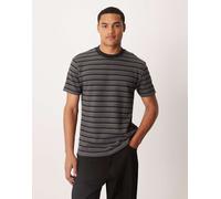 ASOS DESIGN - T-shirt nera e grigia a righe-Multicolore L